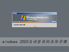 高手分享:windows 2003自动登录的具体步骤