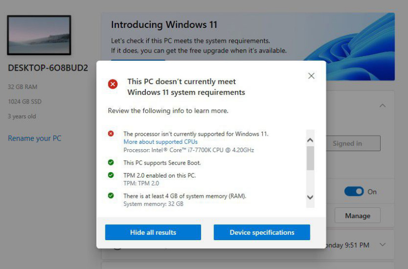 微软宣布Win11不会拒绝老电脑，但可能会让你签署弃权书！
