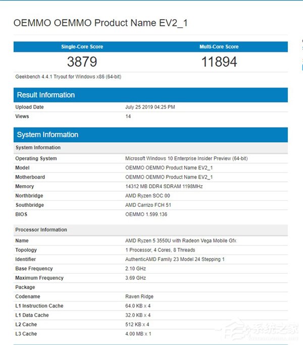AMD R5 3550U Geekbenchֳܷɼع
