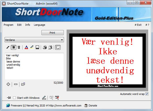 free for mac download ShortDoorNote 3.81