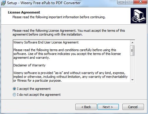 Weeny Free Epub to PDF Converter