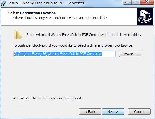 Weeny Free Epub to PDF Converter