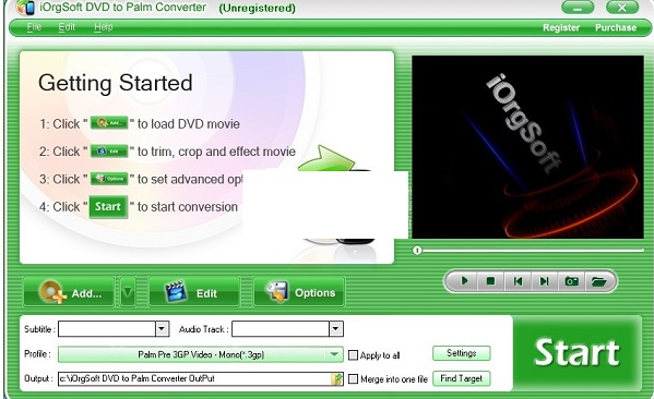 IOrgsoft DVD to Palm Converter