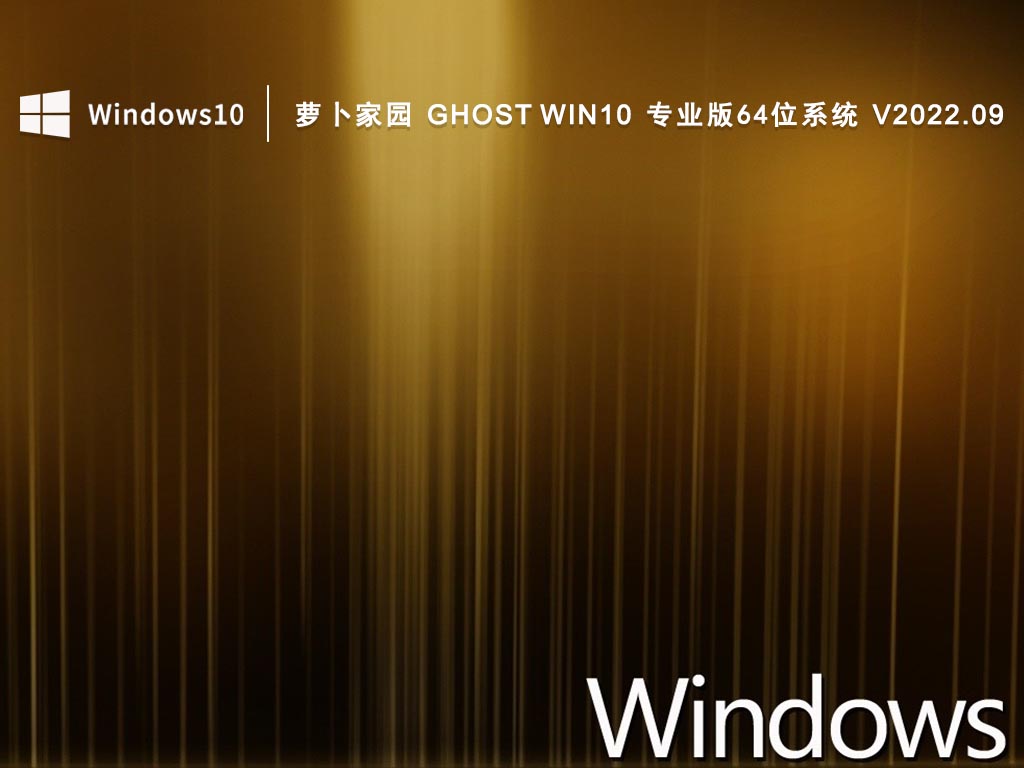 蘿卜家園 Ghost Win10 專業版64位系統 V2022.09